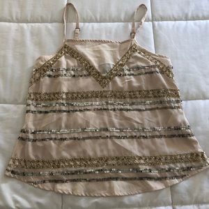 Sequin spaghetti strap shirt